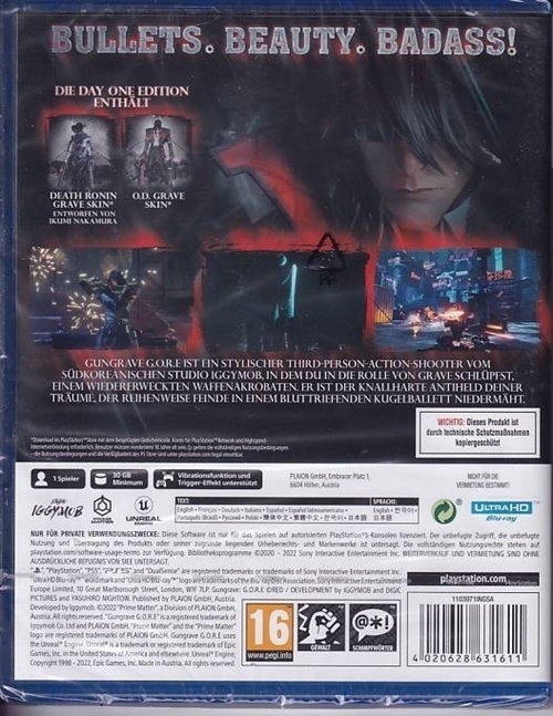 Gungrave GORE Day One Edition - i Folie - PS5 (AA-Grade) (Genbrug)